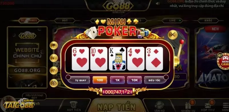 Mini poker mang đến cơ hội trúng lớn hơn bao giờ hết