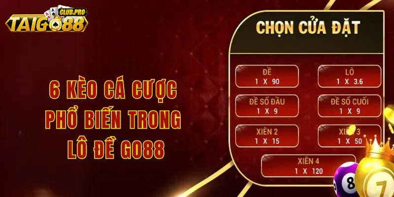 6 kèo cá cược phổ biến trong lô đề Go88