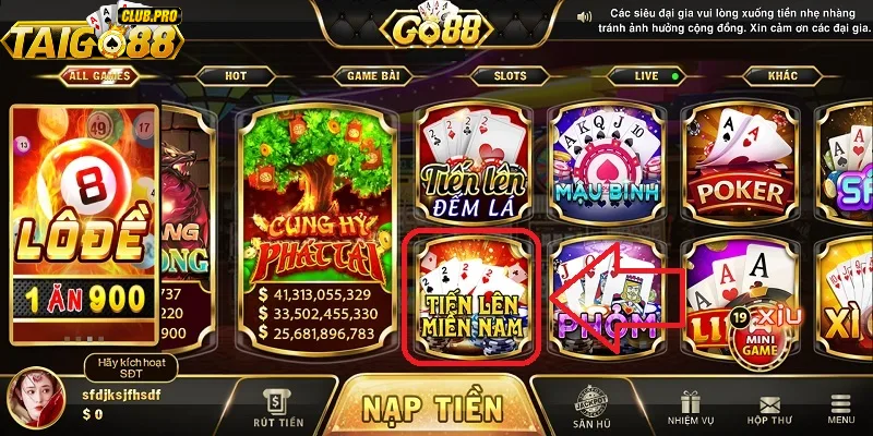 Tiến lên miền nam go88 là game bài chưa bao giờ hết hot 